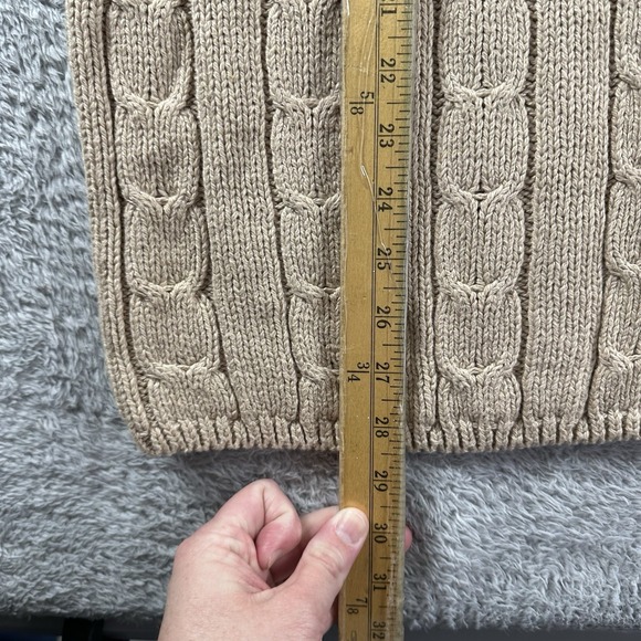 VINTAGE‎ Fisherman Cable Knit Sweater Mens XL Beige Earth Tones Heavyweight USA - Picture 4 of 8